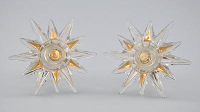 A Pair of Antique Glass and Brass