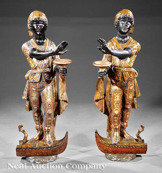 A Pair of Antique Italian Carved