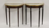 A PAIR OF ANTIQUE MAHOGANY DEM