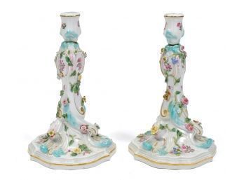 A pair of antique Meissen porcelain