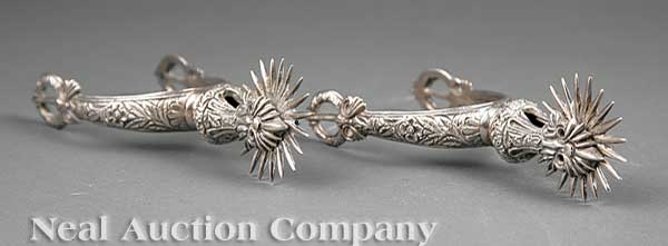 A Pair of Antique Silver Spurs