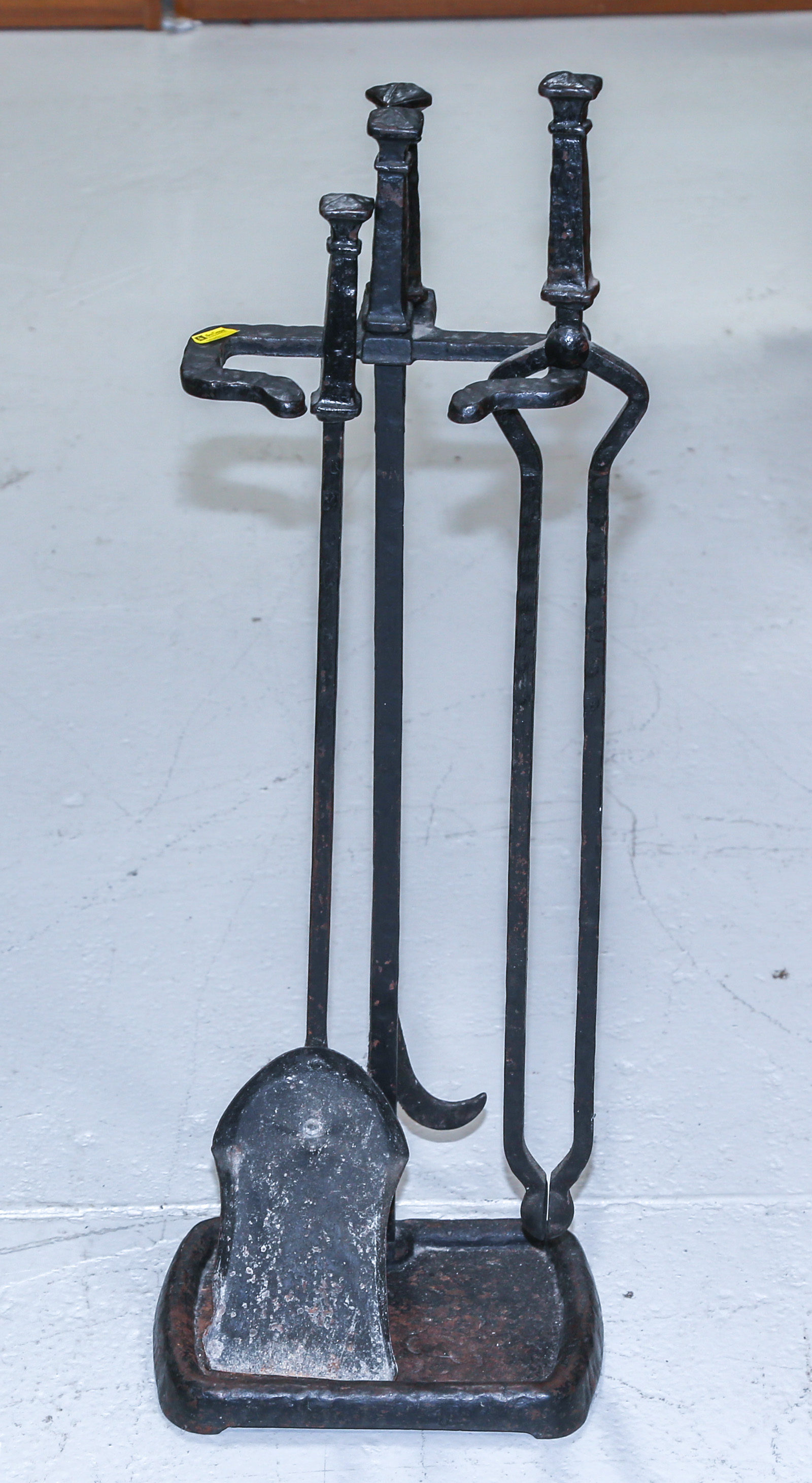 A PAIR OF ANTIQUE WROUGHT IRON