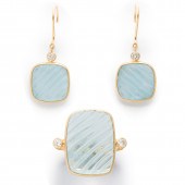 A PAIR OF AQUAMARINE AND EIGHT