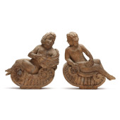A PAIR OF ARCHITECTURAL CARVED