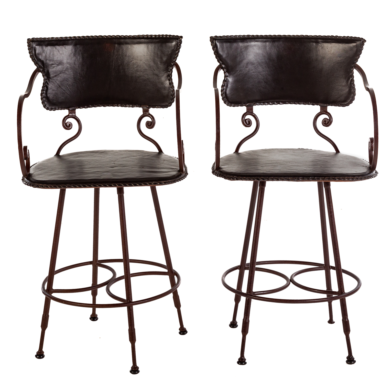 A PAIR OF ARHAUS LEATHER &