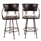 A PAIR OF ARHAUS LEATHER & WRO