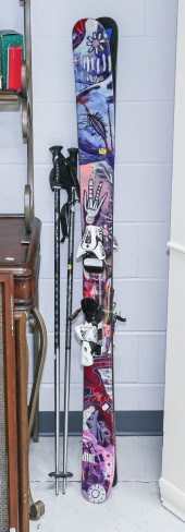 A PAIR OF ARMADA SKIS & SKI PO