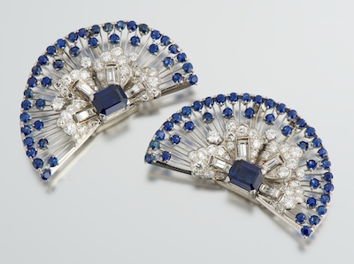 A Pair of Art Deco Platinum Diamond