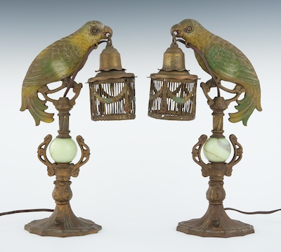 A Pair of Art Deco Cold Painted