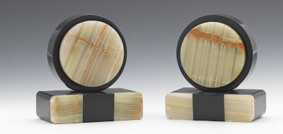 A Pair of Art Deco Onyx Bookends