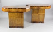 A pair of Art Deco walnut and