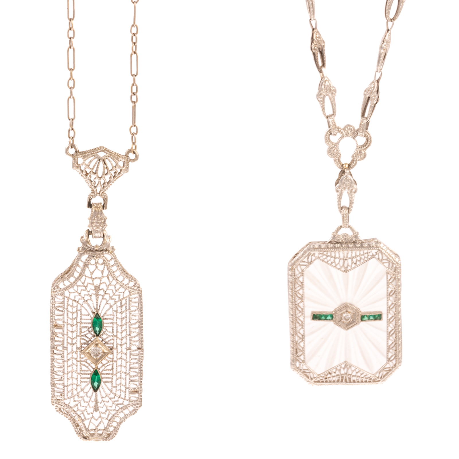 A PAIR OF ART DECO FILIGREE
