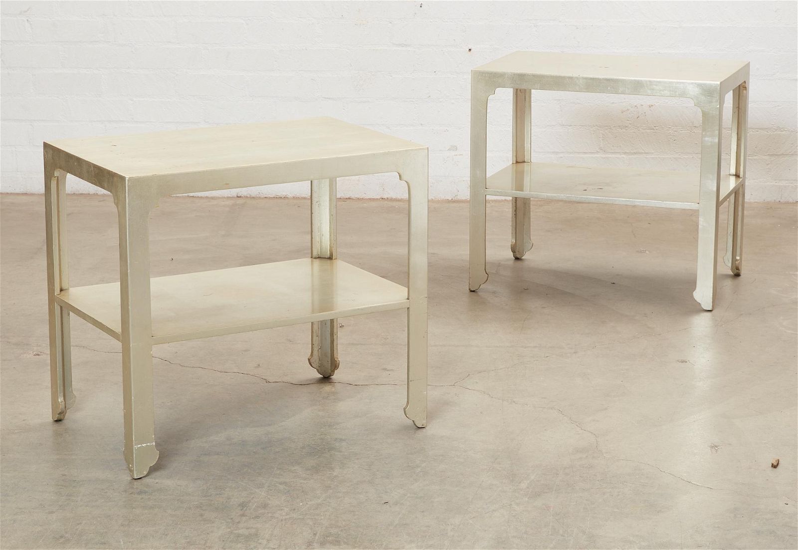 A PAIR OF ART DECO STYLE SILVERED