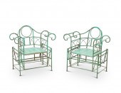 A PAIR OF ART DECO WROUGHT IRO