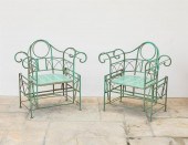 A PAIR OF ART DECO WROUGHT IRO