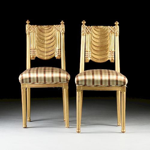 A PAIR OF ART DECO STYLE GILT AND