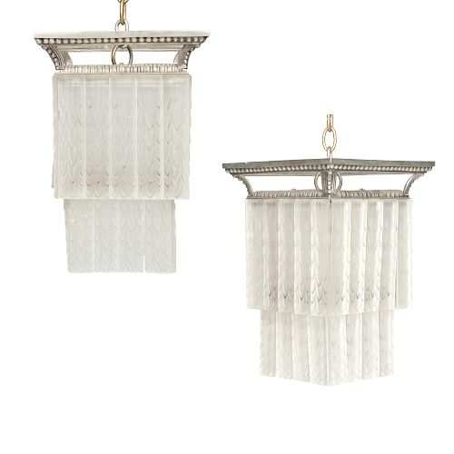 A PAIR OF ART DECO STYLE FROSTED