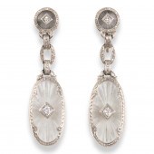 A PAIR OF ART DECO DIAMOND AND