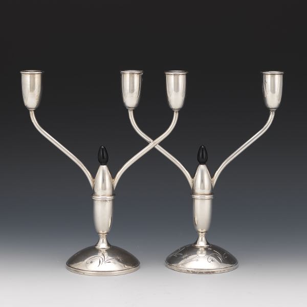 A PAIR OF ART DECO STERLING