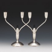 A PAIR OF ART DECO STERLING SI