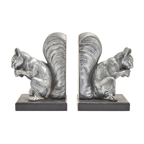 A pair of Art Deco spelter squirrel