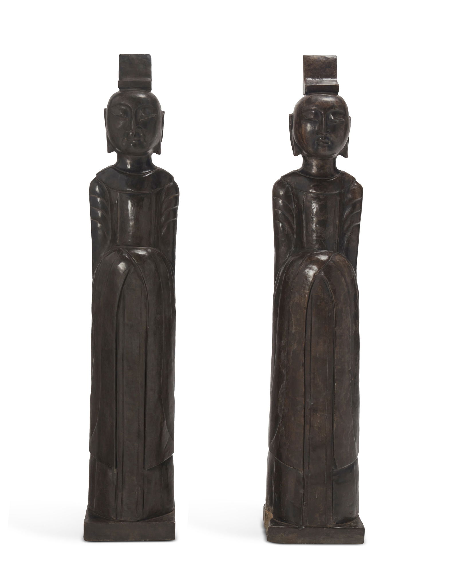 A PAIR OF ASIAN CARVED STONE