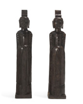 A PAIR OF ASIAN CARVED STONE F