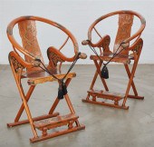 A PAIR OF ASIAN HARDWOOD FOLDI