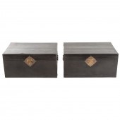 A PAIR OF ASIAN LACQUER TRUNKS