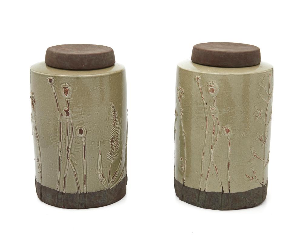 A PAIR OF ASIAN POTTERY JARSA