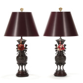 A PAIR OF ASIAN STYLE BRONZE V
