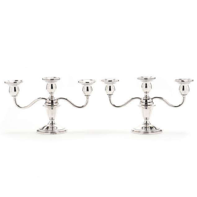 A PAIR OF ASSEMBLED STERLING SILVER