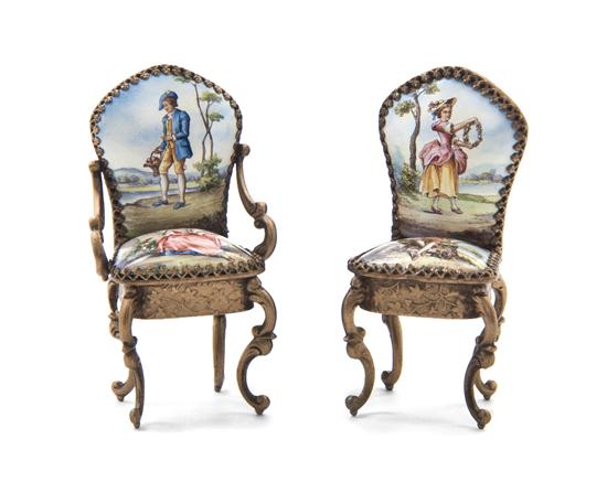 * A Pair of Austrian Enameled