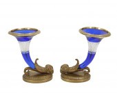 A PAIR OF AUSTRIAN COBALT GLAS