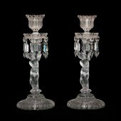 A PAIR OF BACCARAT CLEAR AND F