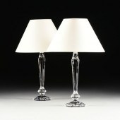 A PAIR OF BACCARAT CRYSTAL HEL
