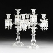 A PAIR OF BACCARAT CRYSTAL THR