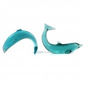 A PAIR OF BACCARAT DOLPHINS A