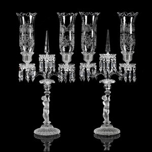 A Pair of Baccarat Etched and