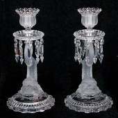 A PAIR OF BACCARAT FROSTED AND