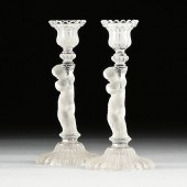 A PAIR OF BACCARAT FROSTED CRY