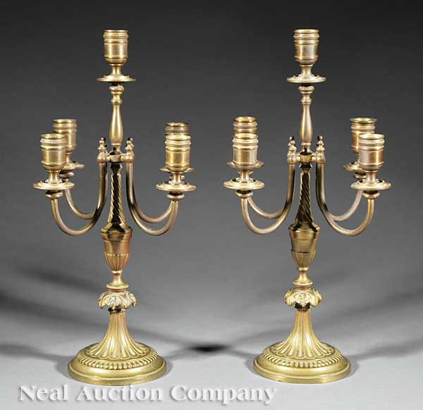 A Pair of Baccarat Gilt Bronze
