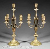 A Pair of Baccarat Gilt Bronze