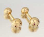 A Pair of Barbell Cufflinks 14