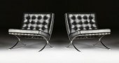 A PAIR OF BARCELONA CHAIRS IN