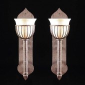 A PAIR OF BARONIAL REVIVAL CAS