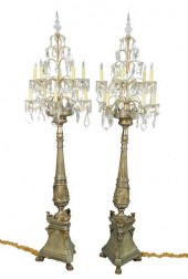 A PAIR OF BAROQUE CANDELABRA F