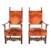 A PAIR OF BAROQUE STYLE UPHOLS