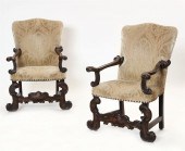 A PAIR OF BAROQUE STYLE STAINE