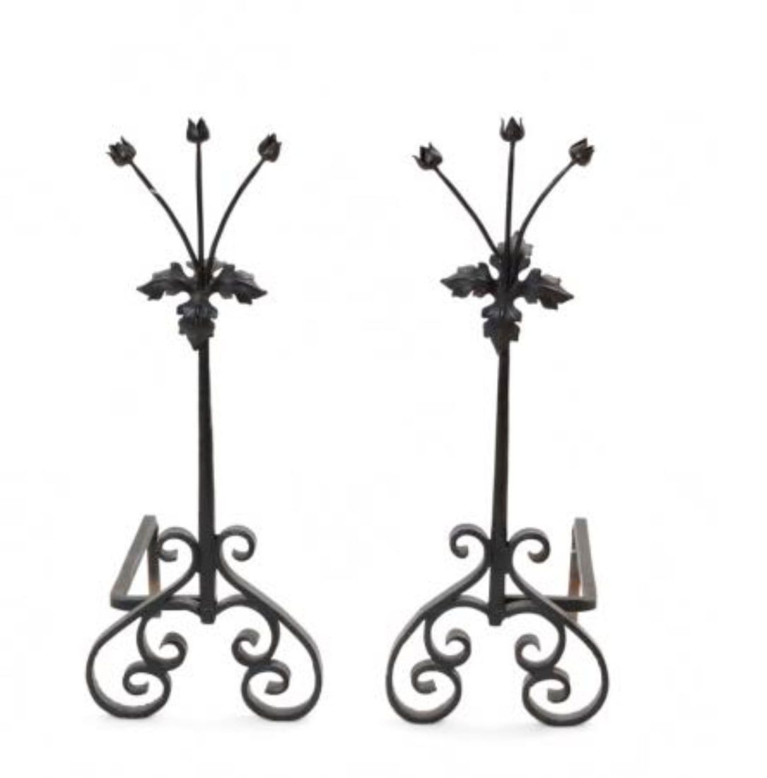A PAIR OF BAROQUE STYLE WROUGHT